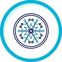 Winter zwei Farbe Blau Kreis Symbol vektor