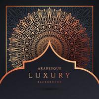 Luxus-Mandala-Hintergrund mit goldener Arabeskenmuster-Goldfarbe. Ornament elegante Einladung Hochzeitskarte, einladen, Arabeskenmuster, islamisch, Hintergrund Cover Banner Illustration Vektordesign vektor