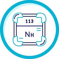 nihonium två Färg blå cirkel ikon vektor