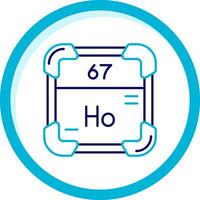holmium två Färg blå cirkel ikon vektor