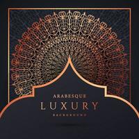 Luxus-Mandala-Hintergrund mit goldener Arabeskenmuster-Goldfarbe. Ornament elegante Einladung Hochzeitskarte, einladen, Arabeskenmuster, islamisch, Hintergrund Cover Banner Illustration Vektordesign vektor