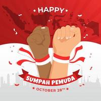 indonesisk sumpah pemuda dag illustration bakgrundsdesign. indonesiska sumpah pemuda dagen 28 oktober vektor