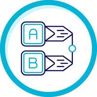 diagram två Färg blå cirkel ikon vektor