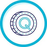 Quetzal zwei Farbe Blau Kreis Symbol vektor