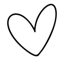 Hand gezeichnet Liebe Herz Vektor Logo Linie Illustration. schwarz Umriss. Element Monoline zum Valentinstag Tag Banner, Poster, Hochzeit Gruß Karte