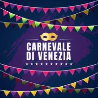 Carnevale Di Venezia Typografisk Vektor Design Med Karnevalsmask Symbol Element Bakgrund