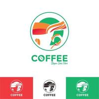 Tasse Symbol Kaffeebohnen Getränk Logo Shop Vektor Illustration Design Vorlage