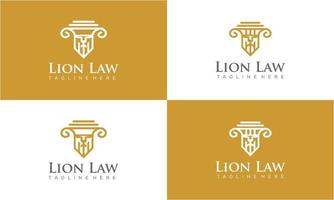 Satz von Logo-Design-Vorlage für das Logo der Löwen-Kanzlei vektor