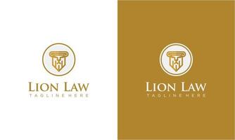 Symbol des Gesetzes und Design-Inspirationen für das Löwenlogo vektor