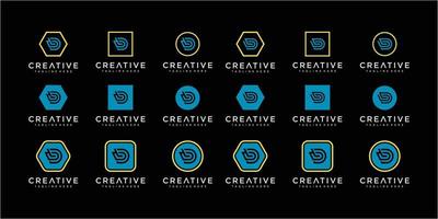 kreativa bokstaven b logotyp design samling vektor