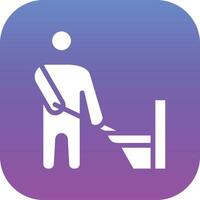 Mann Reinigung Badezimmer Vektor Symbol