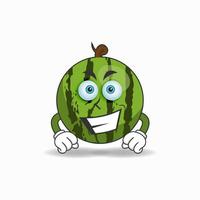vattenmelon maskot karaktär med leende uttryck. vektor illustration