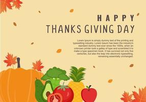 Thanksgiving-Nachricht mit Sammlung von Herbstkürbissen und Früchten vektor