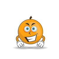orangefarbener Maskottchencharakter mit Lächelnausdruck. Vektor-Illustration vektor