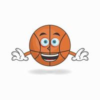 basket maskot karaktär med leende uttryck. vektor illustration