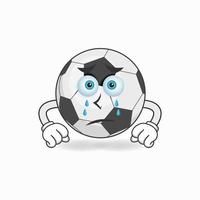 Fußball-Maskottchen-Charakter mit traurigem Ausdruck. Vektor-Illustration vektor