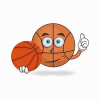 Der Basketball-Maskottchen-Charakter wird zum Basketballspieler. Vektor-Illustration vektor