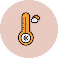 temperatur varm Vecto ikon vektor