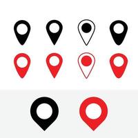Standort-Pin-Symbol. Standortsymbol. Kartenmarkierungszeiger-Icon-Set. Sammlung von GPS-Standortsymbolen. Karten-Pin-Ortsmarkierung.
