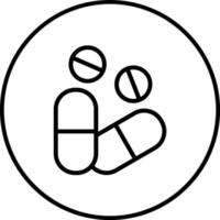 piller och tabletter vektor ikon