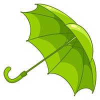 regnskydd. grönt paraply i tecknad stil. vektor
