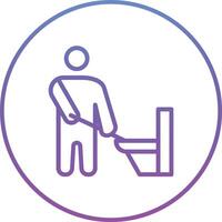 Mann Reinigung Badezimmer Vektor Symbol