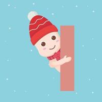 süße Babyfigur Weihnachtsillustration vektor