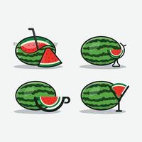 reife Wassermelone mit einer interessanten Saftkombination vektor