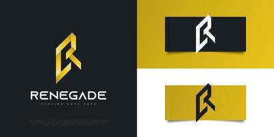 abstrakt och modern bokstav r logotyp design i gul gradient. r monogram logotyp formgivningsmall vektor