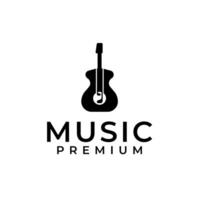 Golf Stock mit Musik- Lied Gitarre Logo Design Konzept Vektor Illustration Symbol Symbol