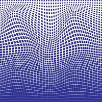 einfach abstrakt Blau Farbe Platz Mischung Halbton wellig verzerren Muster vektor