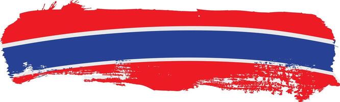 penseldrag costa rica och thailand flagga. vektor illustration