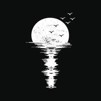 Mond Nacht Abenteuer Reise T-Shirt Design. voll Mond T-Shirt Design Vektor Illustration