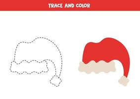 Spur und Farbe süße Weihnachtsmütze. Arbeitsblatt für Kinder. vektor
