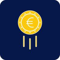 euro tecken glyf fyrkant två Färg ikon vektor