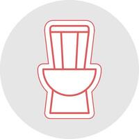 Toilette Linie Aufkleber Mehrfarbig Symbol vektor