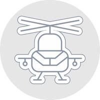 Militär- Hubschrauber Linie Aufkleber Mehrfarbig Symbol vektor