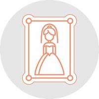 Hochzeit Fotografie Linie Aufkleber Mehrfarbig Symbol vektor