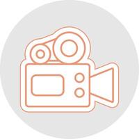video kamera linje klistermärke Flerfärgad ikon vektor