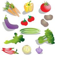 Gemüsezeichen und Symbolsatz vektor