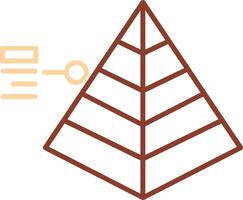 Pyramide Linie zwei Farbe Symbol vektor