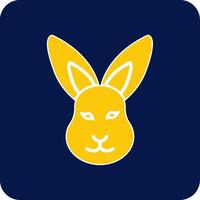 Hase Glyphe Platz zwei Farbe Symbol vektor