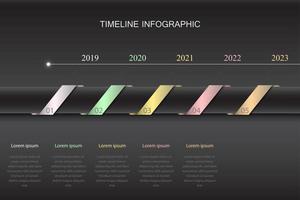 Timeline-Infografik-Design-Vorlage mit metallischem Hintergrund vektor