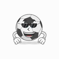 Fußball-Maskottchen-Charakter mit Sonnenbrille. Vektor-Illustration vektor