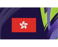 Hong kong Flagge Emblem asiatisch Nationen 2023 Teams Länder asiatisch Fußball Symbol Logo Design Vektor Illustration
