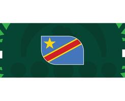 dr kongo emblem flagga afrikansk nationer 2023 lag länder afrikansk fotboll symbol logotyp design vektor illustration