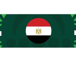 egypten flagga emblem afrikansk nationer 2023 lag länder afrikansk fotboll symbol logotyp design vektor illustration
