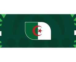 algeriet emblem flagga afrikansk nationer 2023 lag länder afrikansk fotboll symbol logotyp design vektor illustration