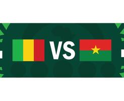 mali och Burkina faso match flaggor afrikansk nationer 2023 emblem lag länder afrikansk fotboll symbol logotyp design vektor illustration