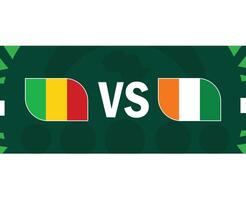 Mali und Elfenbein Küste Spiel Flaggen afrikanisch Nationen 2023 Embleme Teams Länder afrikanisch Fußball Symbol Logo Design Vektor Illustration